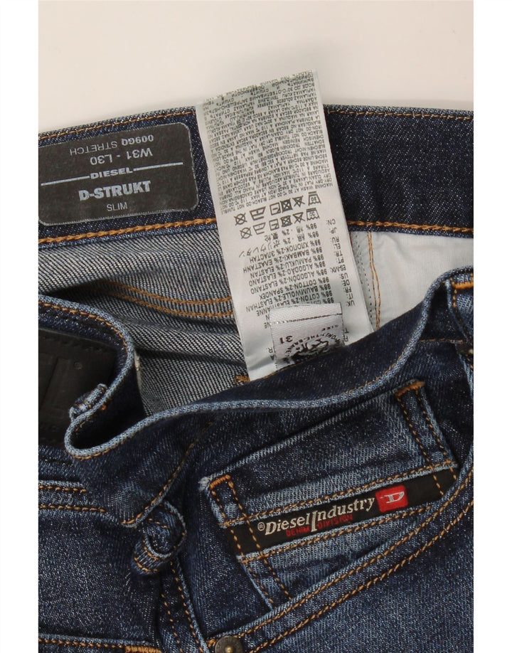 DIESEL Herre D-Strukt Slim Jeans W31 L30 Marineblå Bomuld