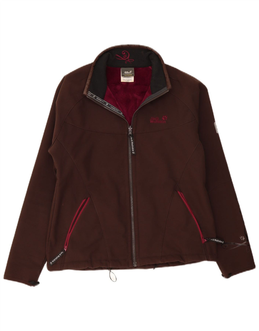 Jack Wolfskin Dame Liner Windbreaker Jacket UK 16 Large Brown Polyester