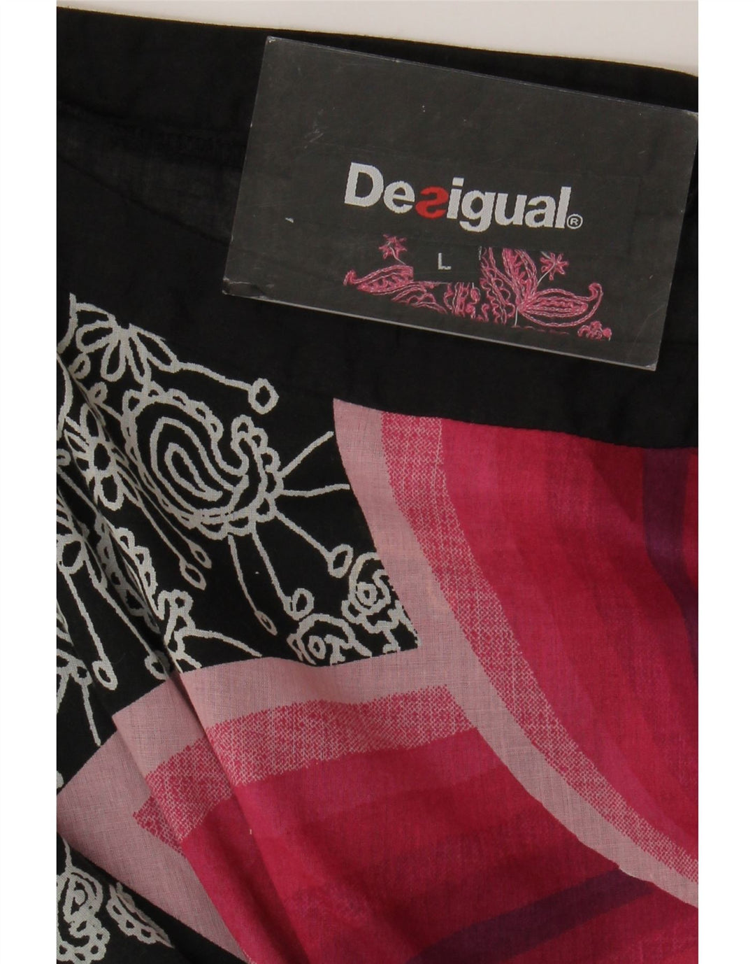 Desigual Dame Se Gennem Oversized Bluse Top UK 16 Large Black Floral
