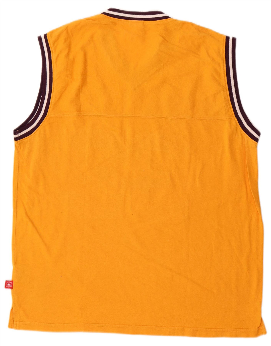 Converse Herre Grafisk Vest Top Medium Gul Bomuld