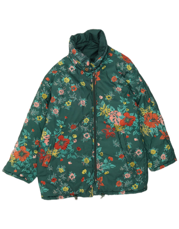 Stratos vendbar skijakke til kvinder EU 44 XL Grøn blomsterpolyester
