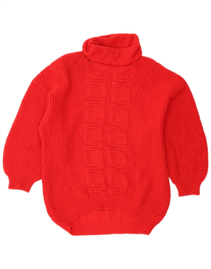 Stefanel Dame Rullehals Sweater UK 18 XL Rød Uld