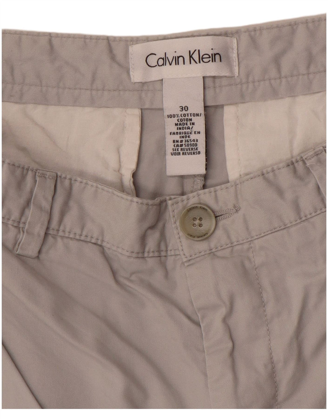 Calvin Klein Herre Chino Shorts W30 Medium Grey Bomuld