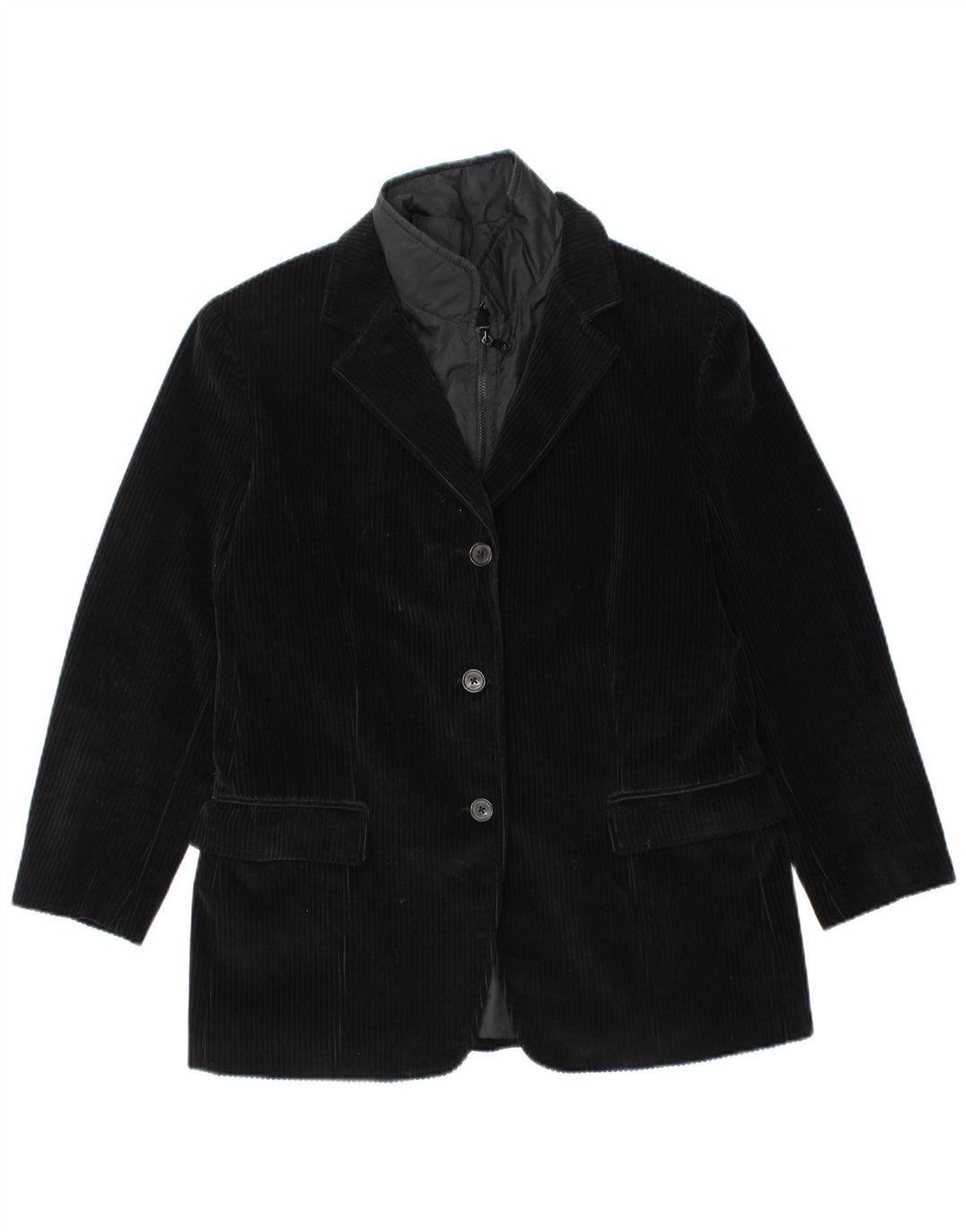 FAY Dame 3-knaps fløjlsjakke Blazerjakke IT 46 Large Sort