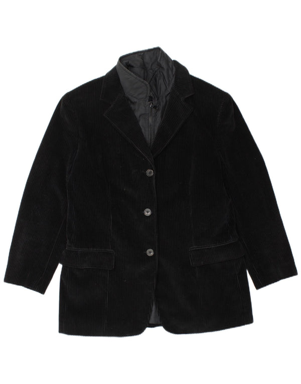 FAY Dame 3-knaps fløjlsjakke Blazerjakke IT 46 Large Sort