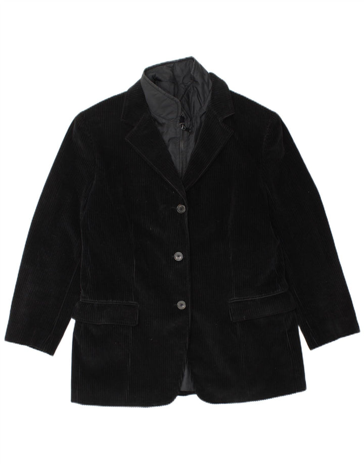 FAY Dame 3-knaps fløjlsjakke Blazerjakke IT 46 Large Sort