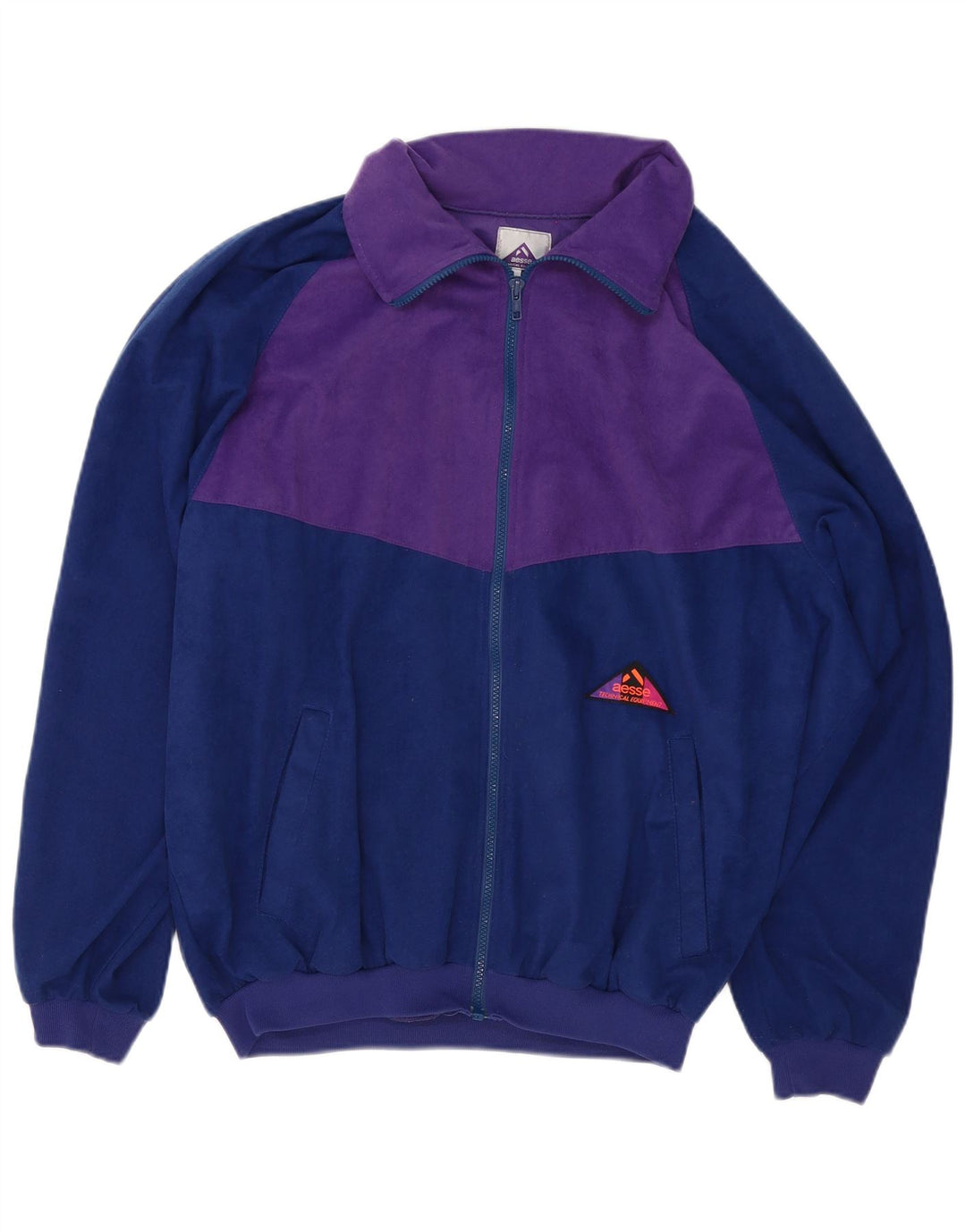Aesse Herre Velour Træningsdragt Top Jakke Stor Lilla Colourblock Polyester
