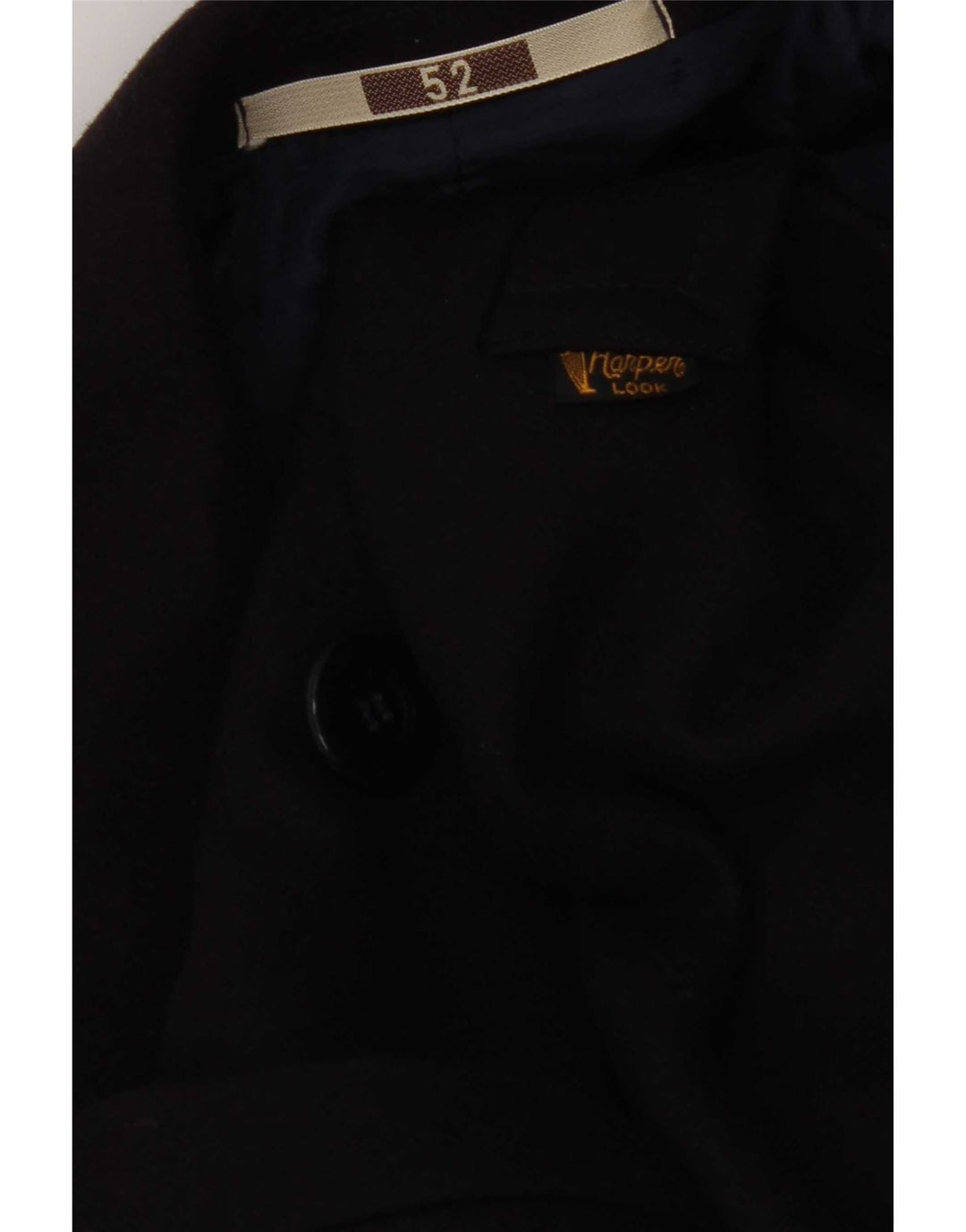 Vintage Herre Pea Coat IT 52 XL Navy Blue Viscose
