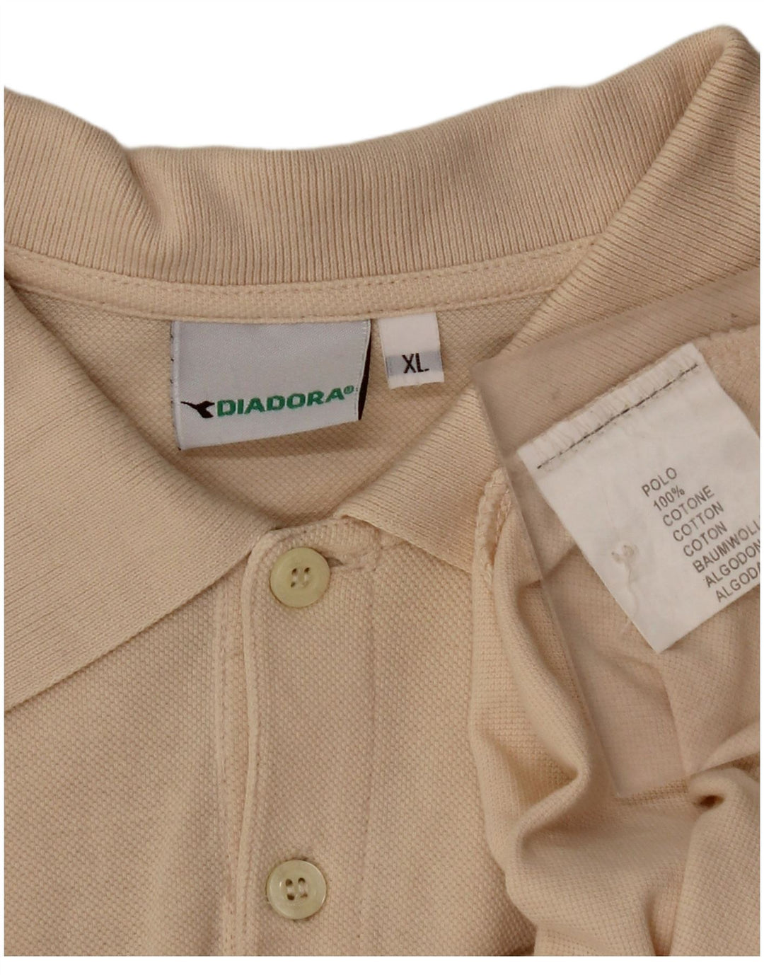 DIADORA Poloskjorte til mænd XL Beige Bomuld
