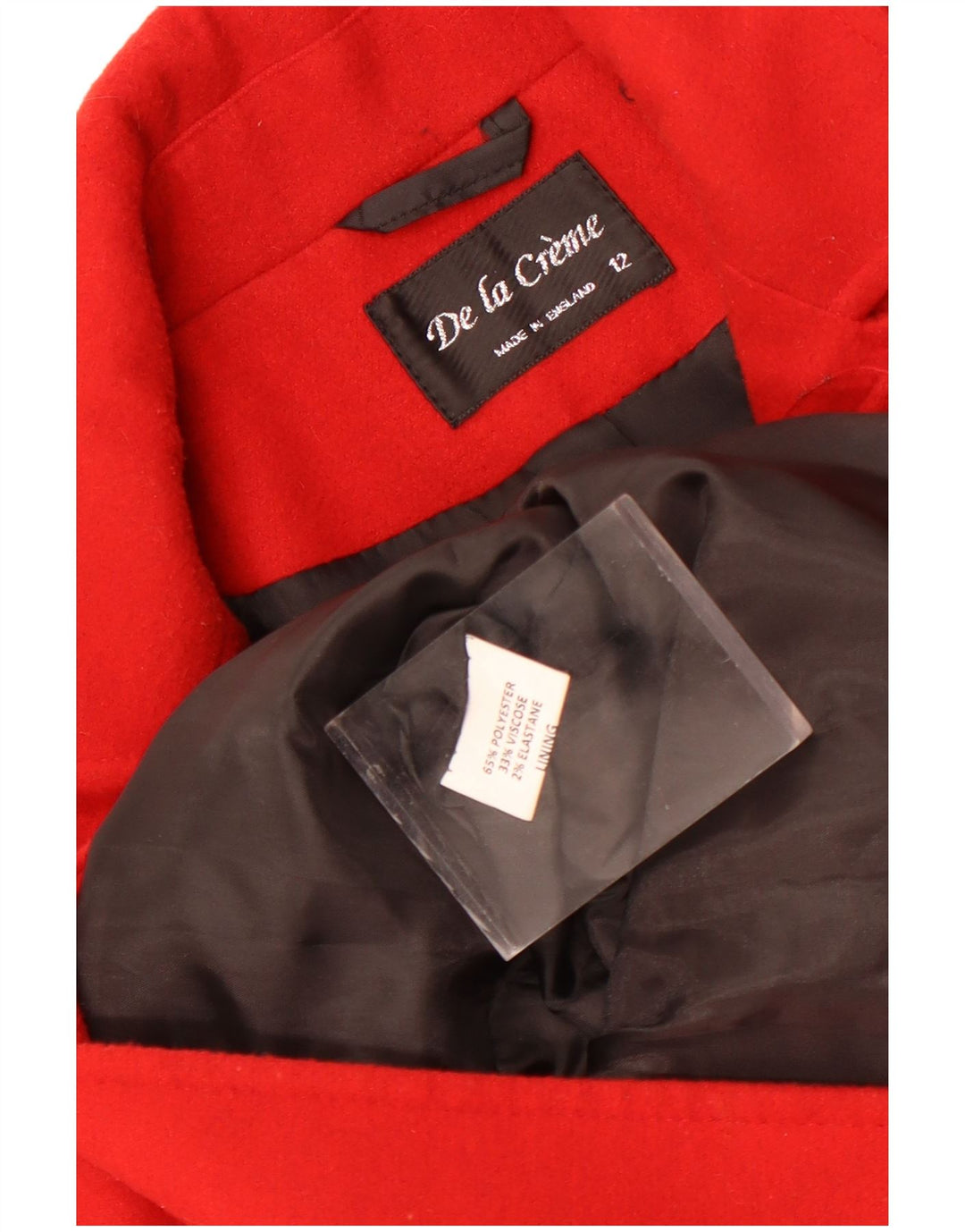 De la Creme Dame Overfrakke UK 12 Medium Rød Polyester