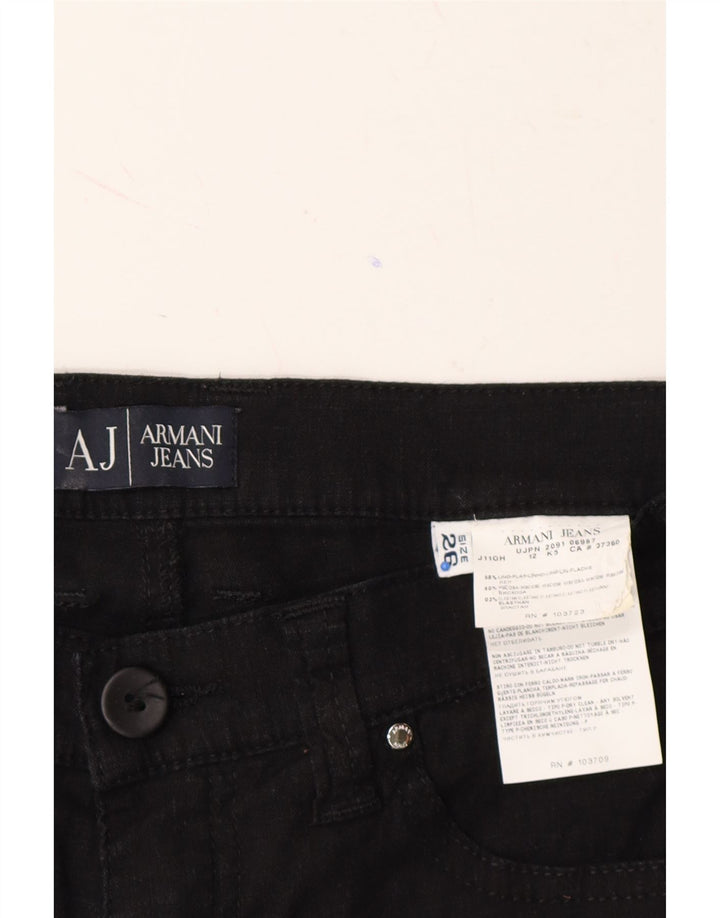 ARMANI Womens Straight Jeans W26 L29 Black Flax Vintage Armani and Second-Hand Armani from Messina Hembry 
