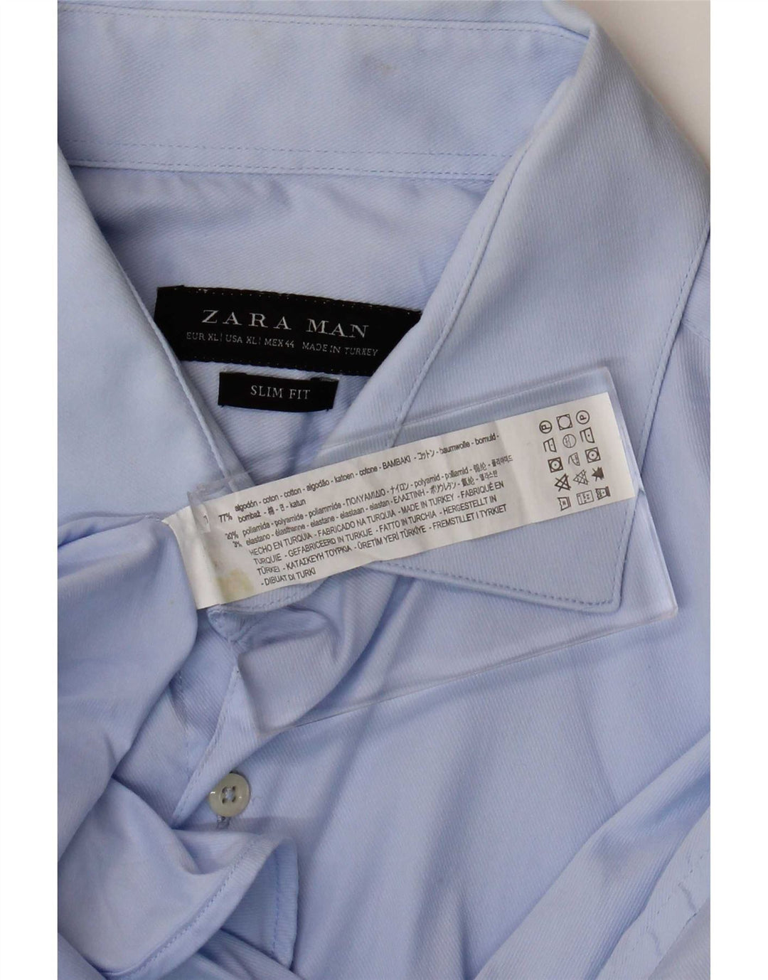 Zara Herre Slim Fit Formel skjorte XL blå bomuld