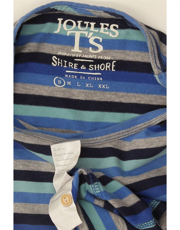 Joules herre T-shirt top lille blå stribet bomuld
