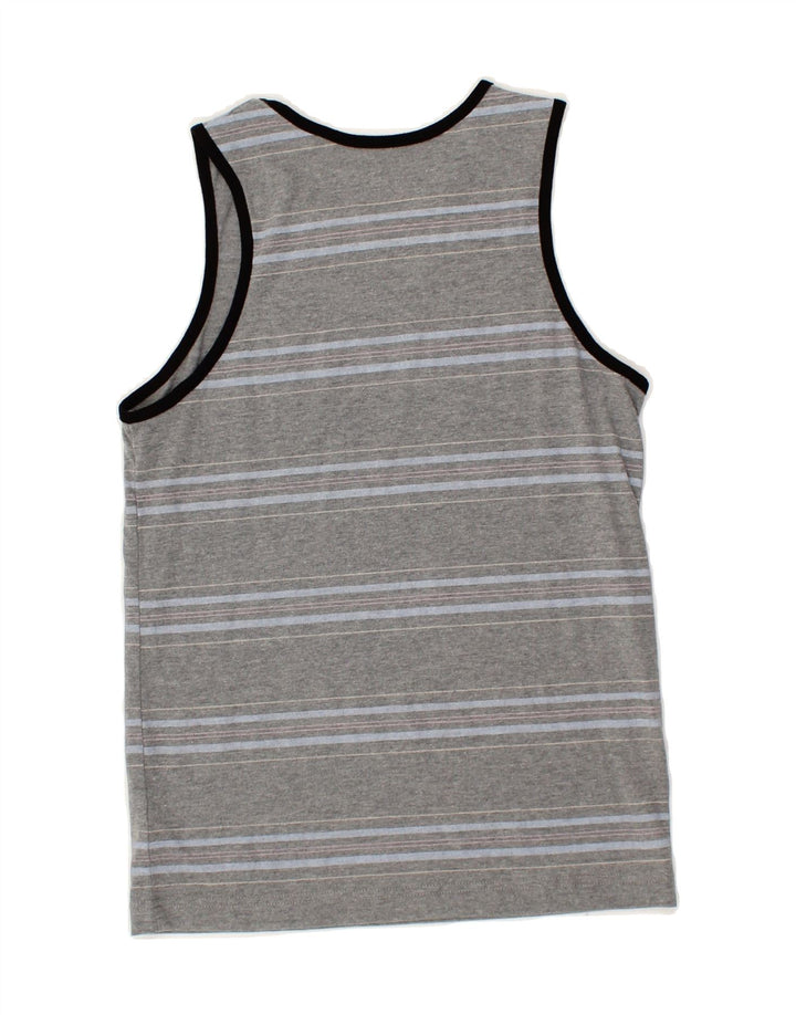 HURLEY Boys Vest Top 12-13 Years Large  Grey Striped Cotton Vintage Hurley and Second-Hand Hurley from Messina Hembry 