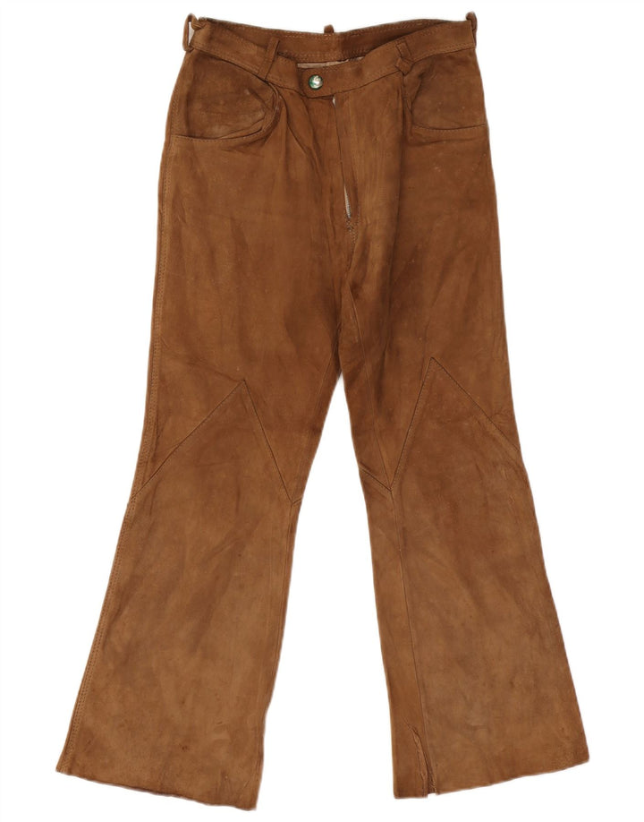Vintage Dame Flare ruskindsbukser W26 L26 Beige