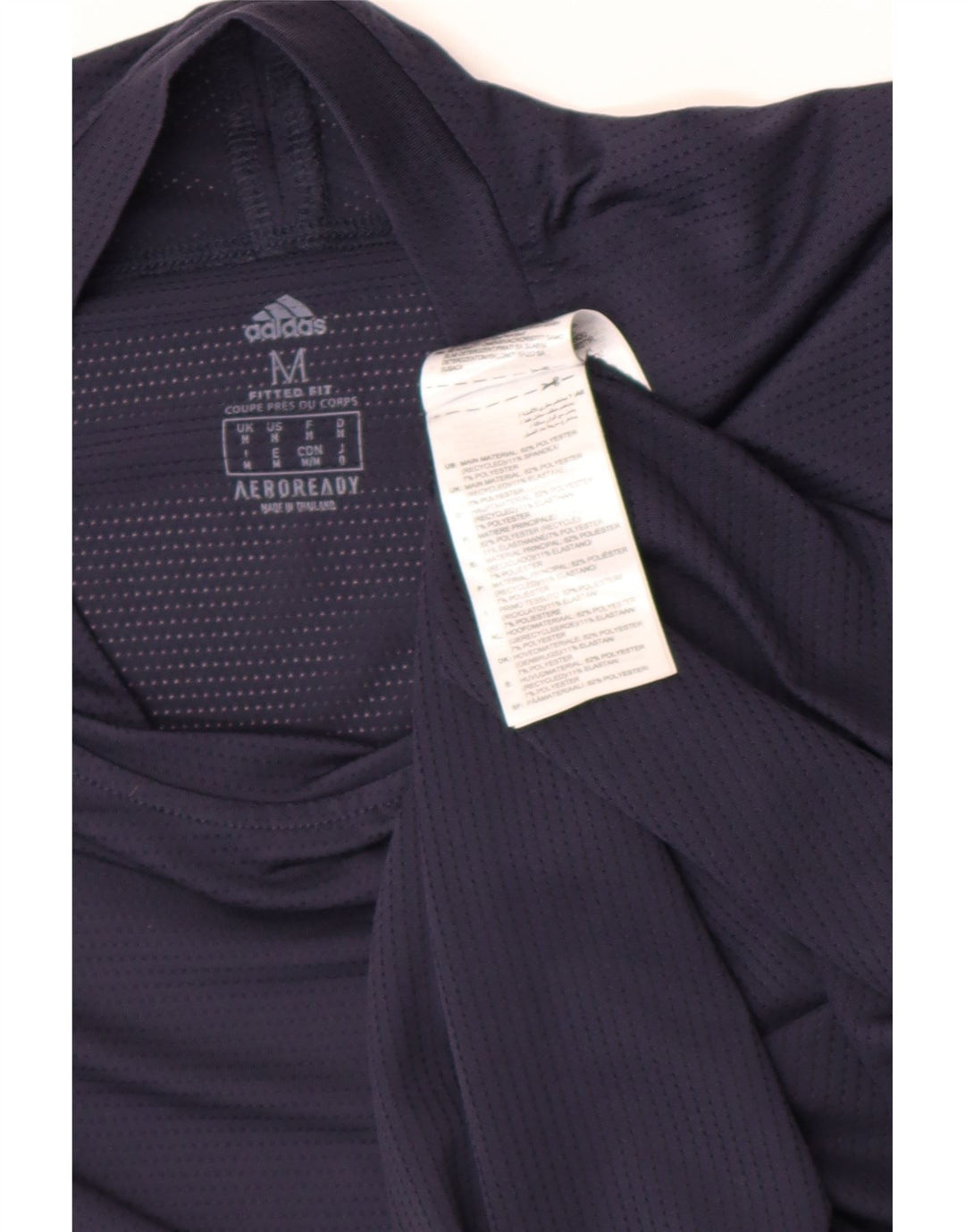 Adidas Herre Aeroready T-Shirt Top Medium Navy Blue Polyester