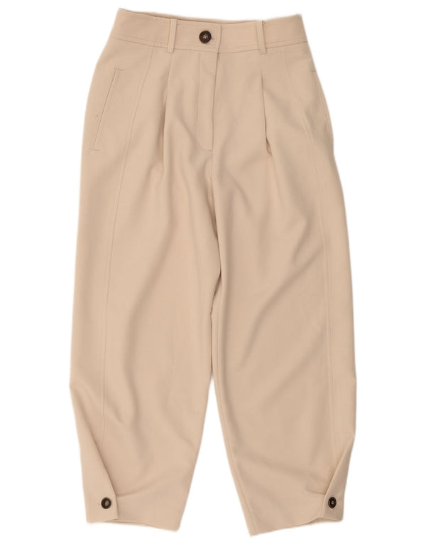 Zara Kvinder Højtaljet Pegged Cropped Bukser Medium W28 L25 Beige