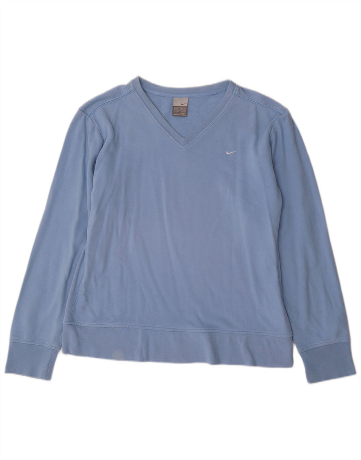 Nike Dame Sweatshirt Jumper UK 14/16 Large Blue