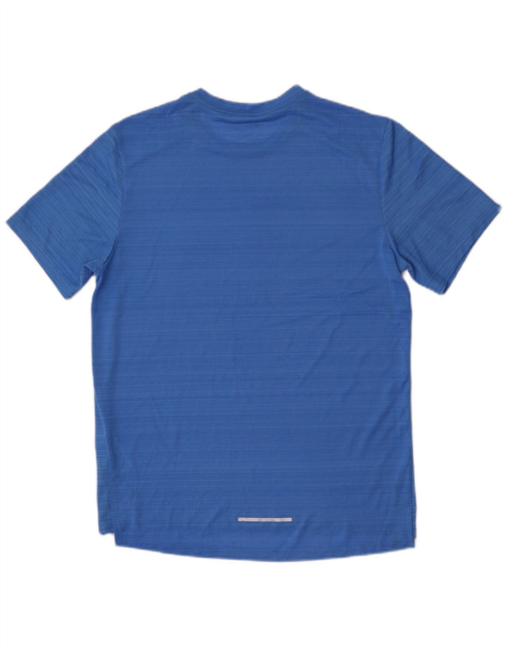 Nike herre Dri Fit T-shirt top mellemblå stribet polyester