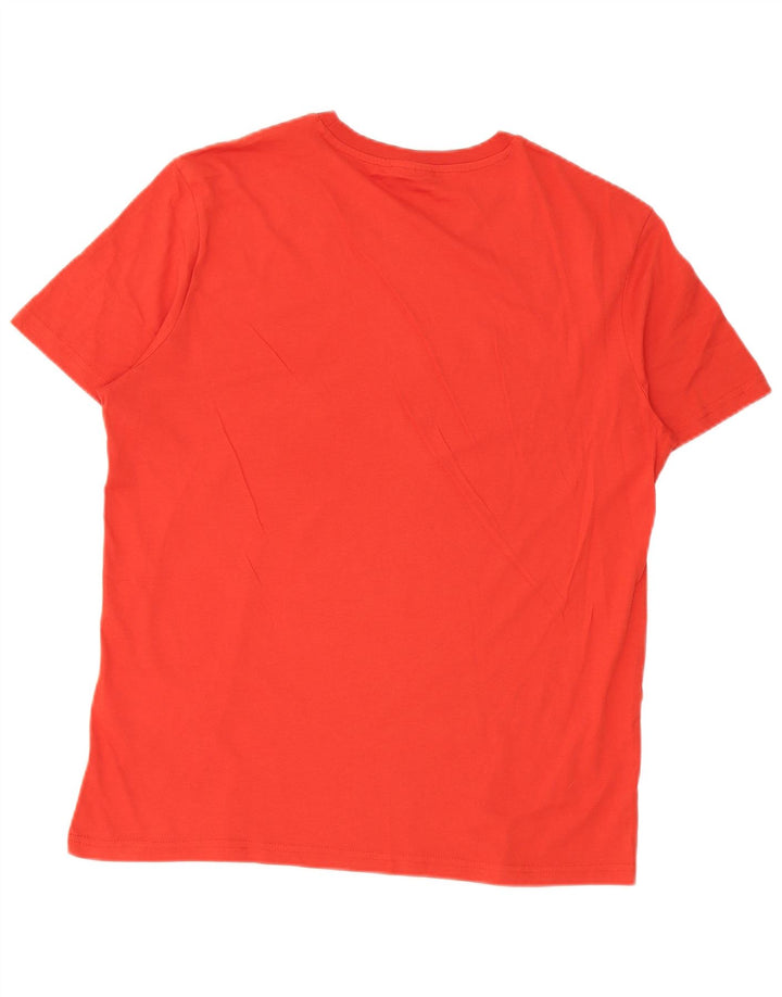 Diadora Herre grafisk T-shirt Top Medium Orange Bomuld