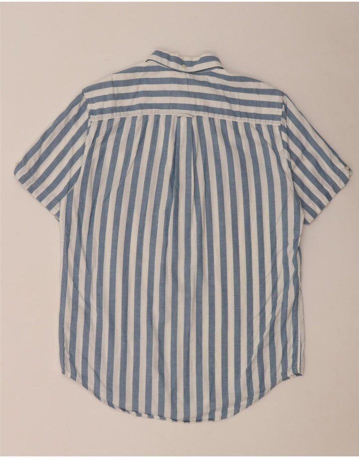 Ben Sherman Herre kortærmet skjorte mellemblå stribet bomuld