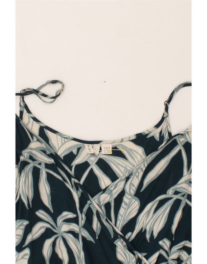 ROXY Womens Sleeveless Wrap Blouse Top UK 12 Medium Green Viscose Vintage Roxy and Second-Hand Roxy from Messina Hembry 