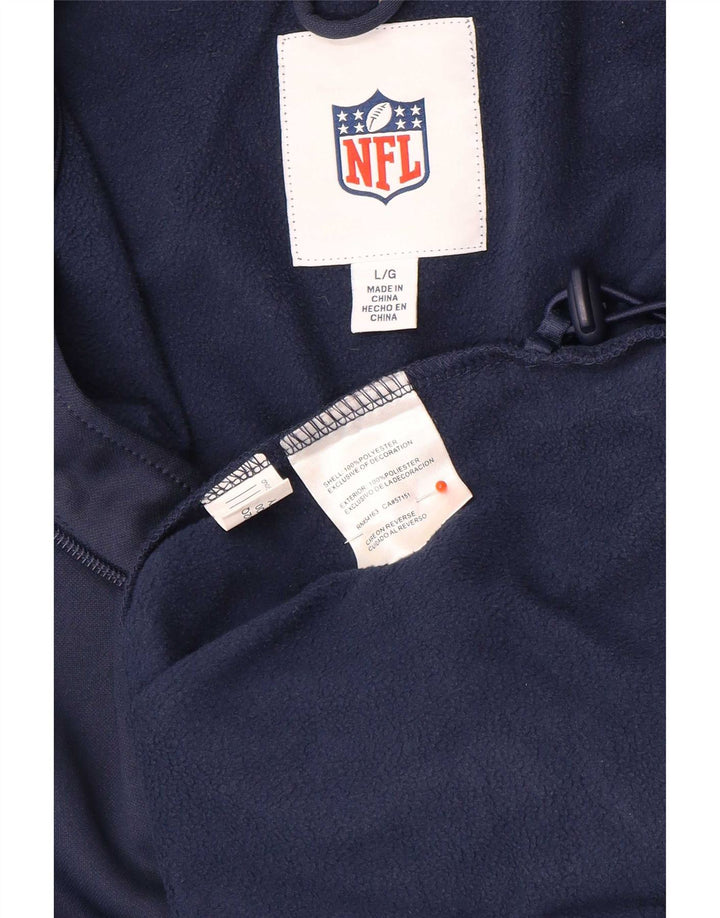NFL Herre Zip Neck Sweatshirt Jumper Large Navy Blue Polyester