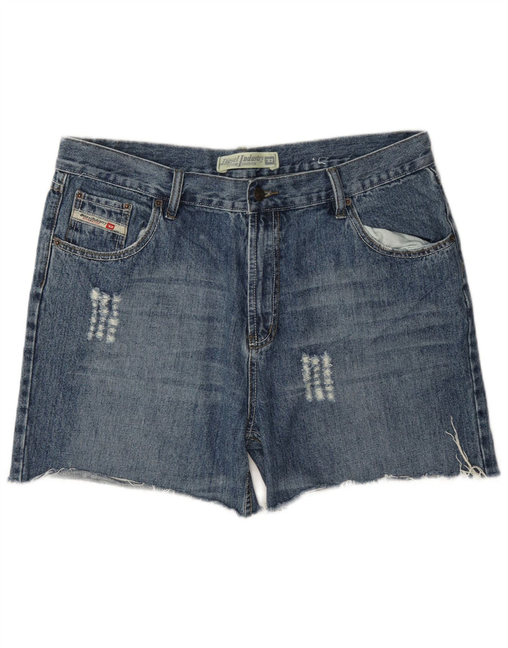 Diesel Herre Distressed Denim Shorts W38 XL Blå Bomuld