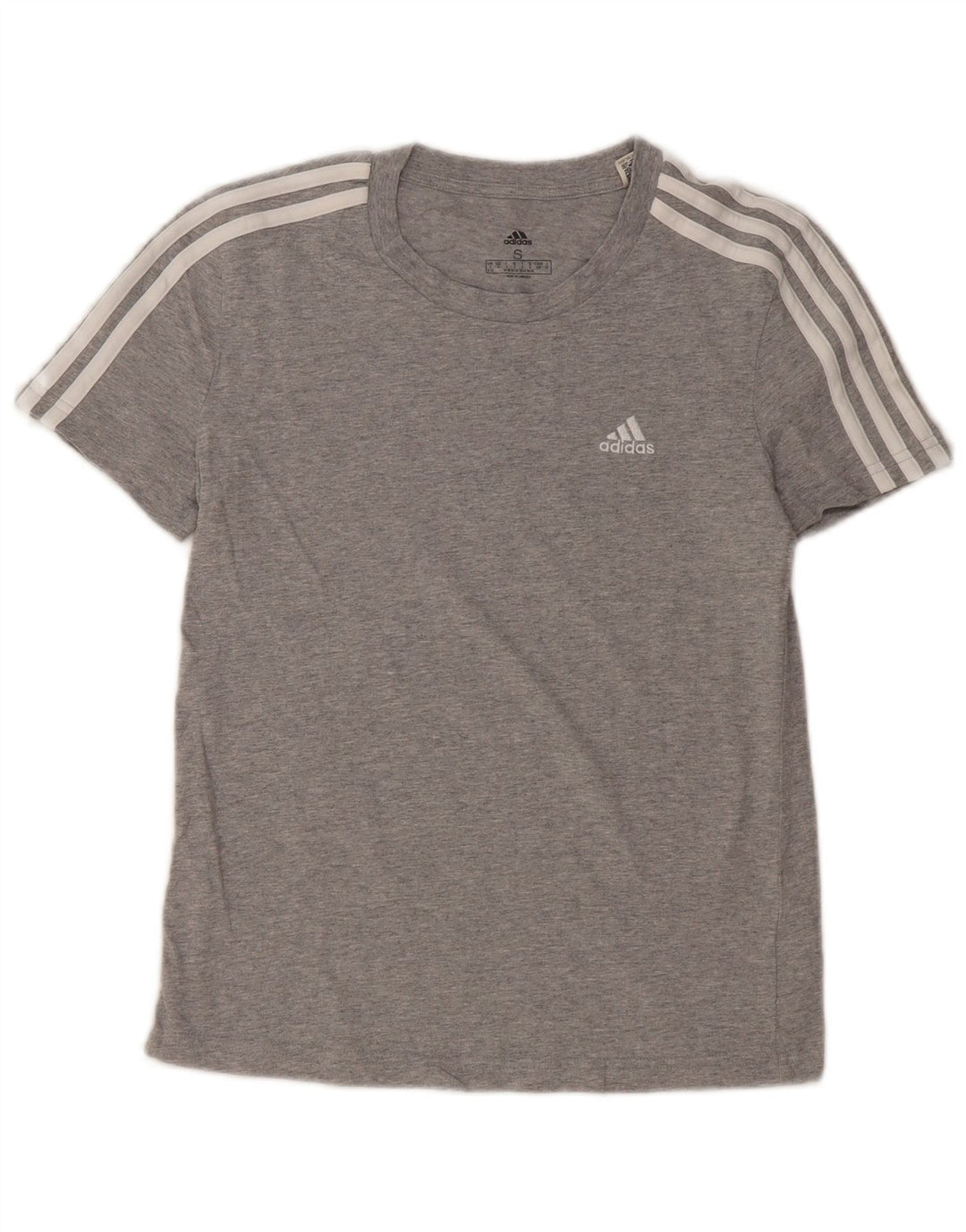 Adidas Womens Crop T-Shirt Top UK 8/10 Small Grey Cotton