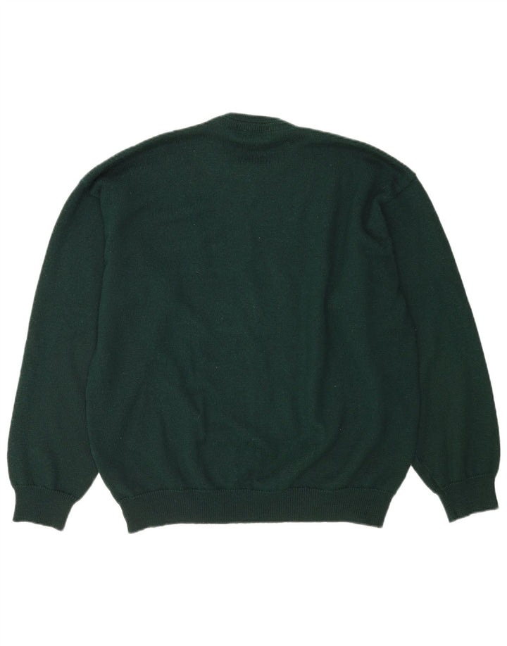 Barisal herre rund hals sweater 2XL grøn stribet uld