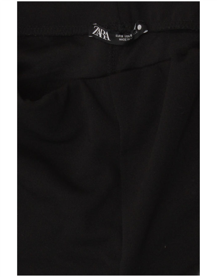 Zara kvinders brede ben Casual bukser Small W26 L29 sort polyester