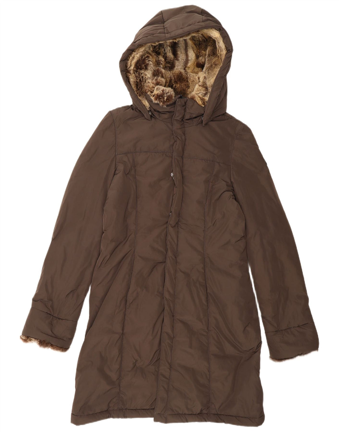 Refrigiwear Dame hætte polstret frakke IT 46 Stor brun polyester