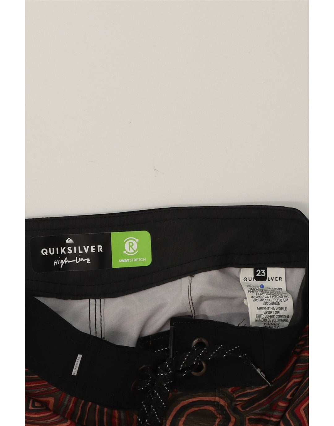QUIKSILVER Boys Swimming Shorts 7-8 Years  Maroon Geometric Polyester Vintage Quiksilver and Second-Hand Quiksilver from Messina Hembry 