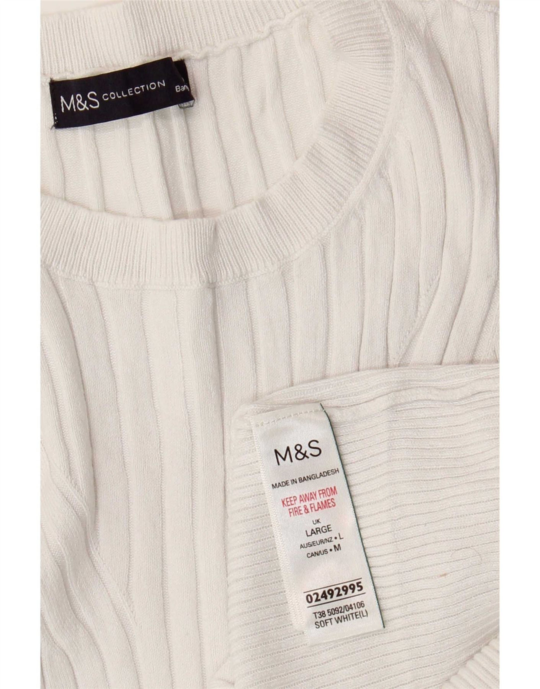 Marks & Spencer Damevest Tank Top UK 14 Large White Viscose