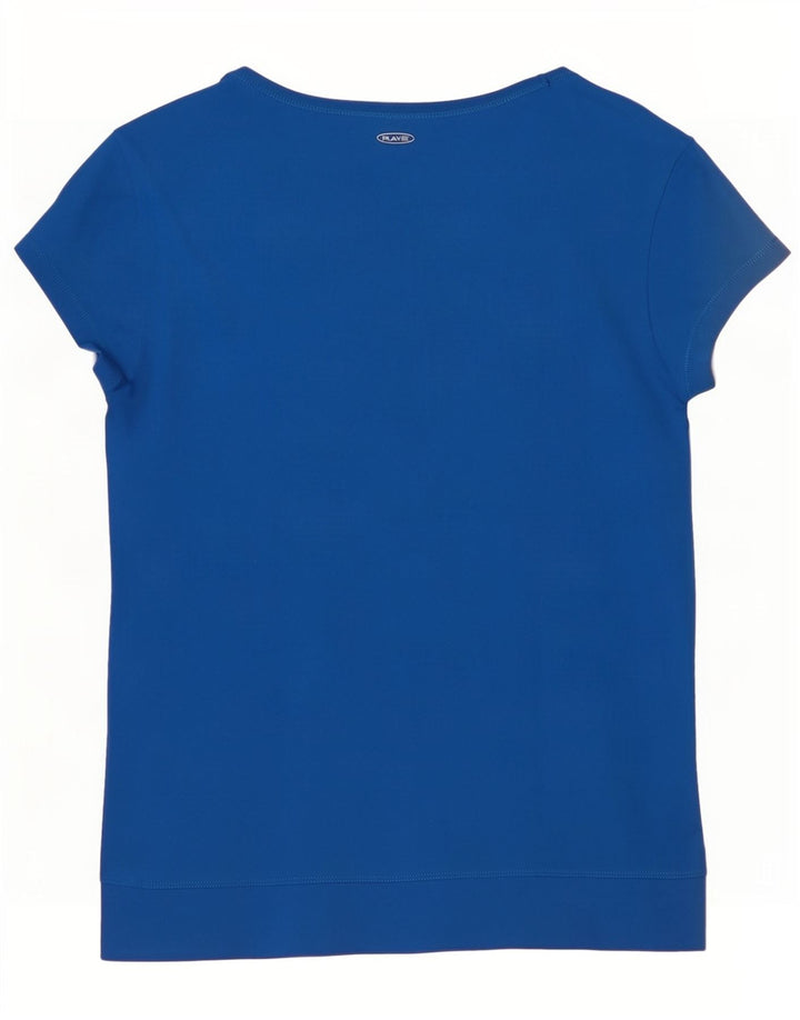 Reebok Dame T-Shirt Top UK 8/10 Small Blue Polyester