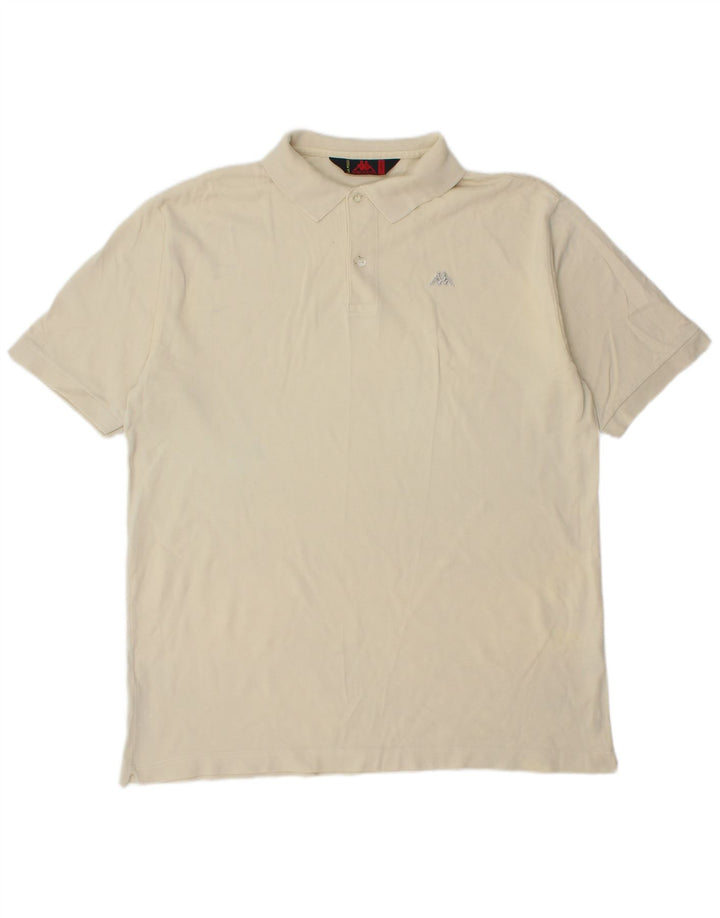 Kappa herre poloshirt XL hvid bomuld