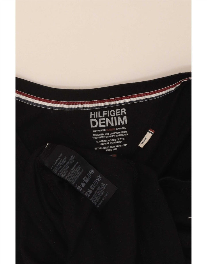 Tommy Hilfiger Dame Top Langærmet UK 12 Medium Sort Bomuld