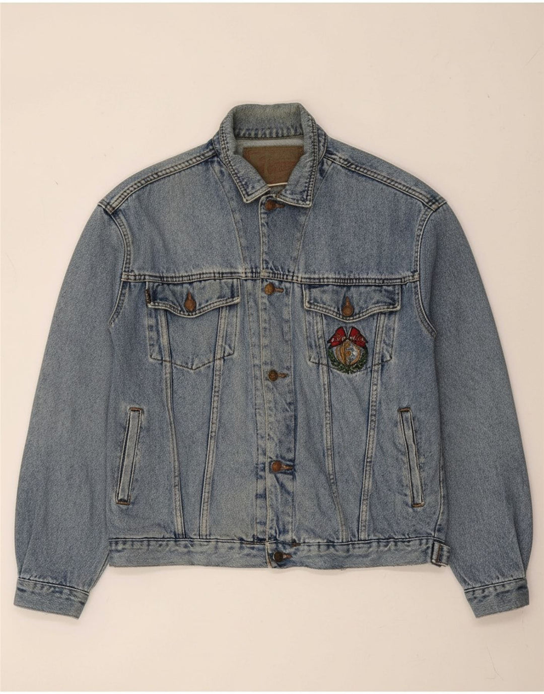 CASUCCI Mens Denim Jacket UK 40 Large Blue Cotton