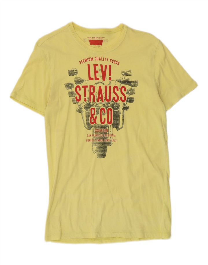 LEVI'S Mens Graphic T-Shirt Top Medium Yellow Vintage Levi's and Second-Hand Levi's from Messina Hembry 