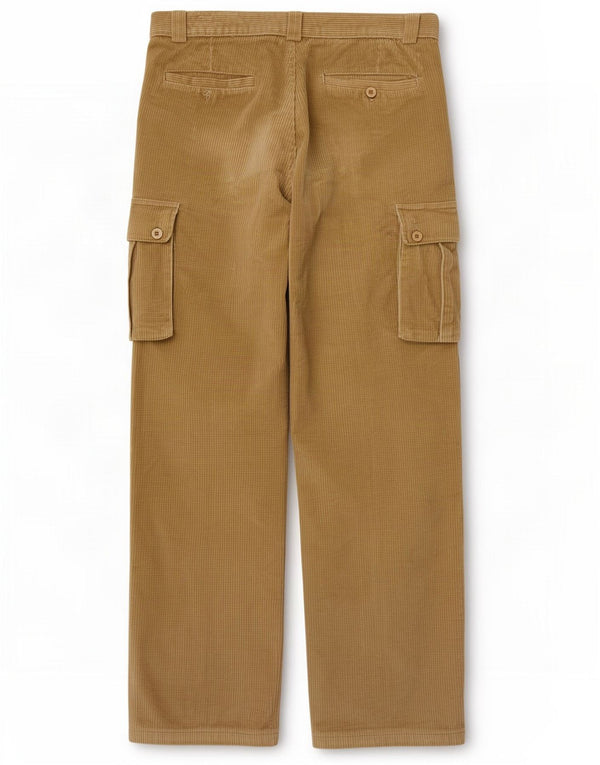 Vintage Herre Straight Cargo Corduroy Bukser IT 48 Medium W30 L29 Beige