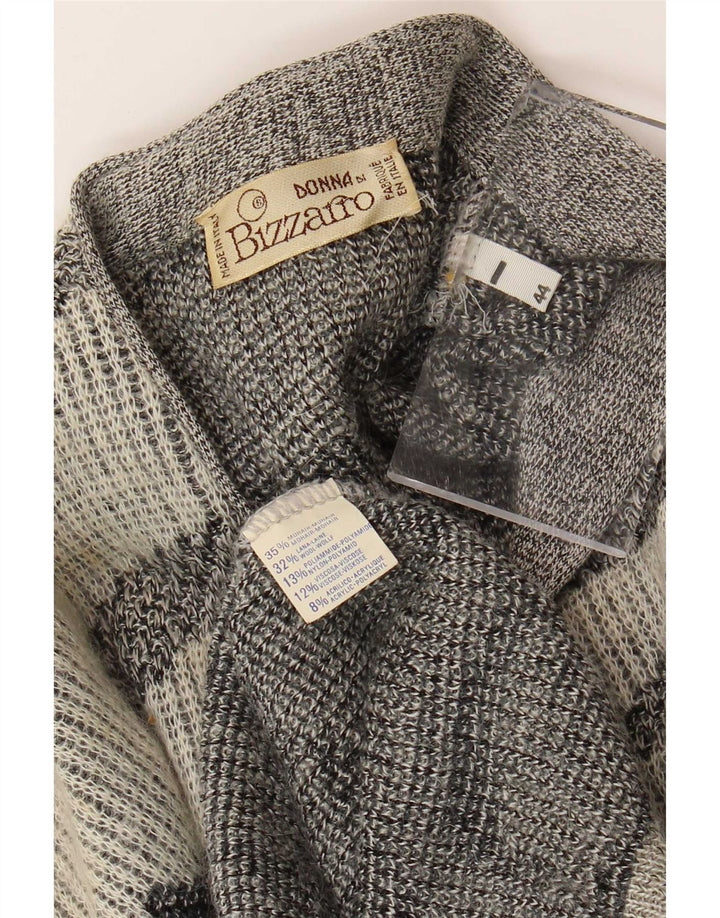 Bizzarro Dame Oversized Cardigan Sweater IT 44 Medium Grå Geometrisk