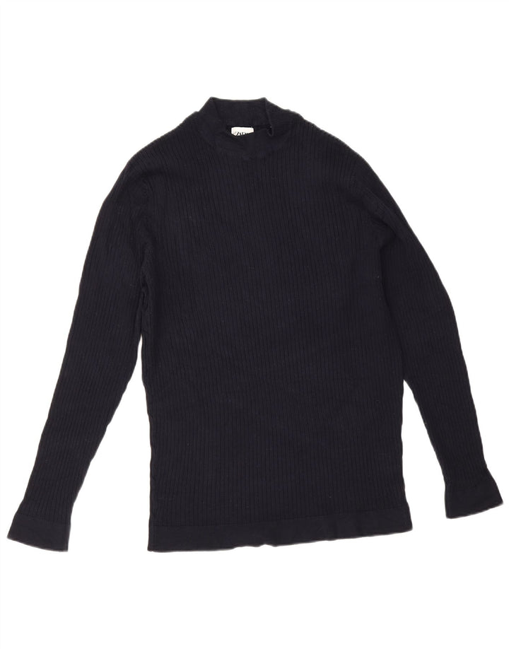 Zara Herre Turtle Neck Jumper Sweater XL Navy Blue