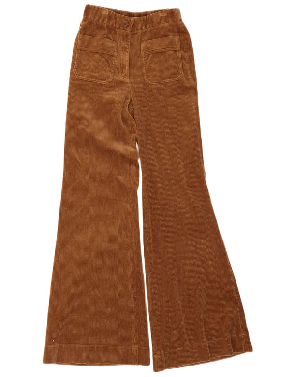 Massimo Dutti Dame Flare Corduroy Bukser EU 34 2XS W24 L33 Brun Bomuld
