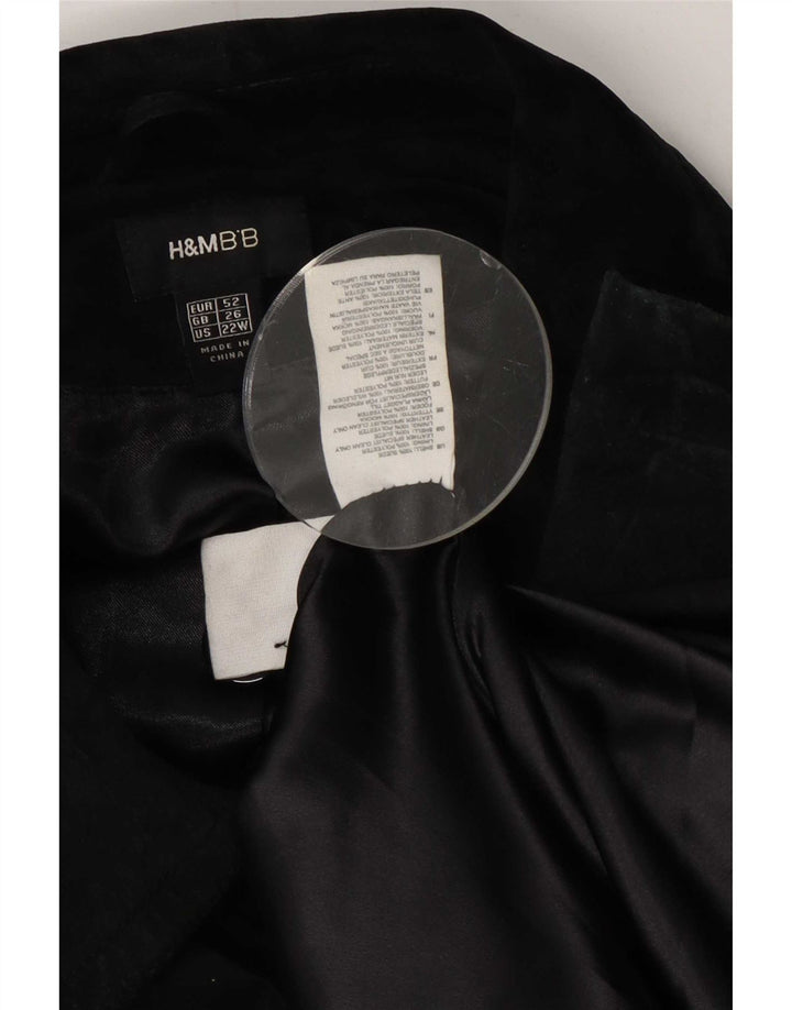 H&M ruskindsfrakke til kvinder UK 26 4XL Sort