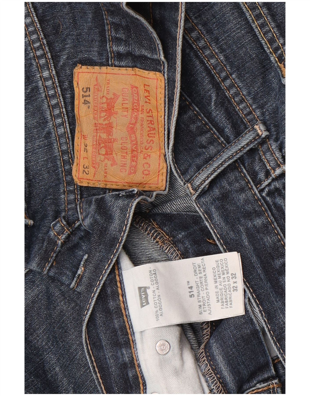 Levi's Herre 514 Straight Jeans W32 L32 Blå Bomuld
