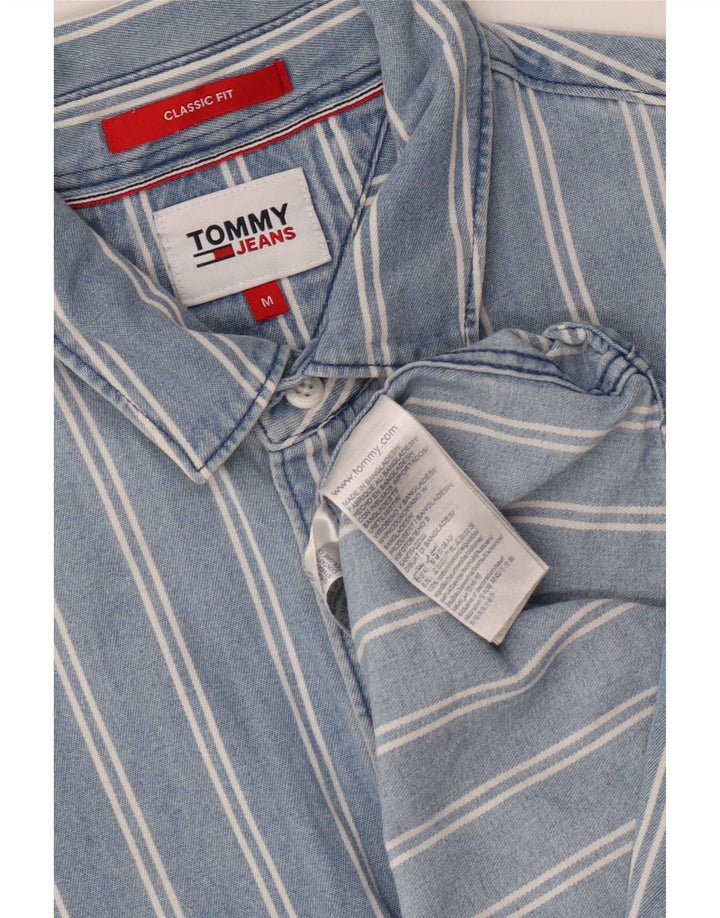 Tommy Hilfiger Herre Classic Fit skjorte Medium blå stribet bomuld