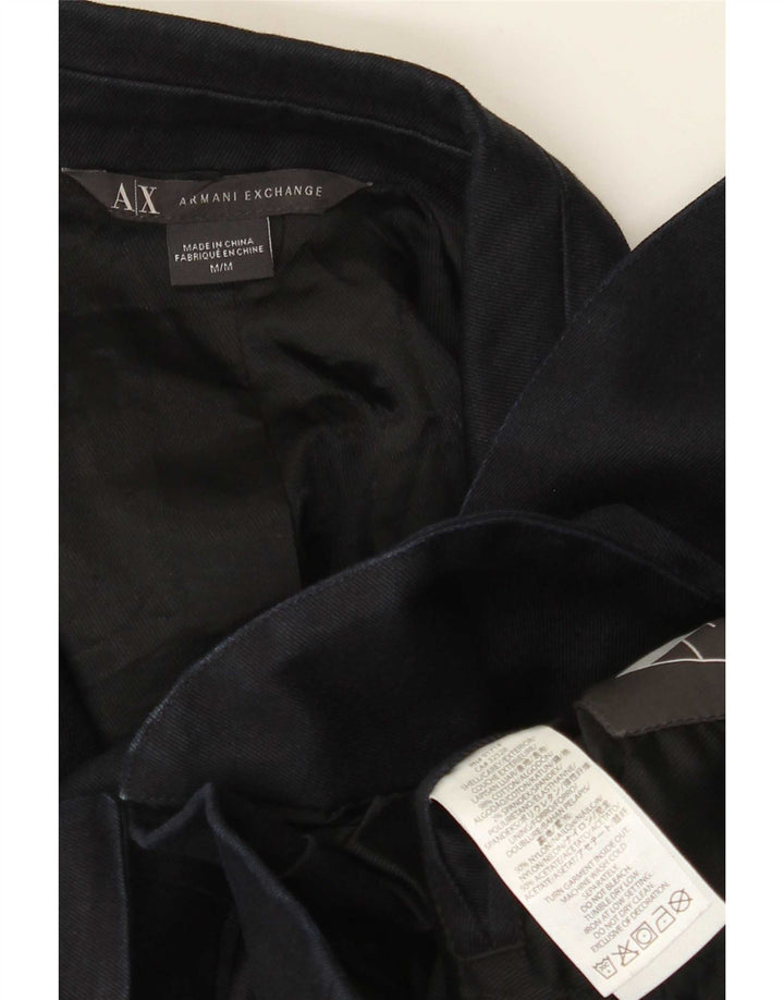Armani Exchange Herre 2 Button Blazer Jacket UK 38 Medium Navy Blue Bomuld