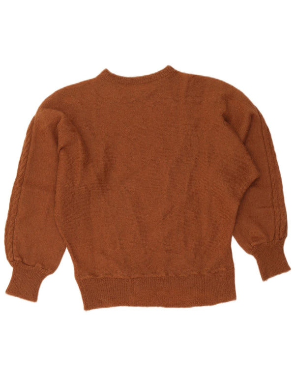 Vintage Dame Boat Neck Jumper Sweater UK 14 Large Brown
