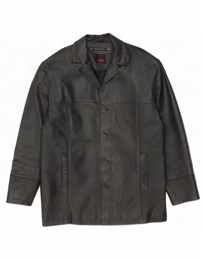 Vintage herre læderjakke IT 48 Medium Sort