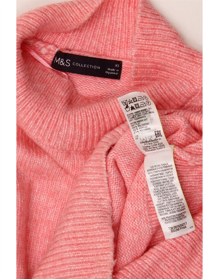 MARKS & SPENCER Dame Oversized Turtle Neck sweater UK 6 XS Pink
